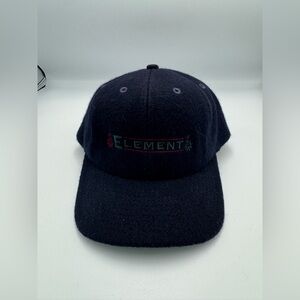 Vintage Rare Element skater Wool snapback black made in usa